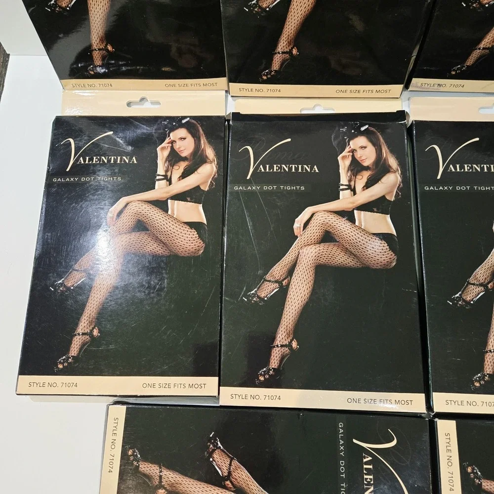 Valentina Sexy Mesh Stocking Net Galaxy Dot Tights Black 10 Packs #71074 New